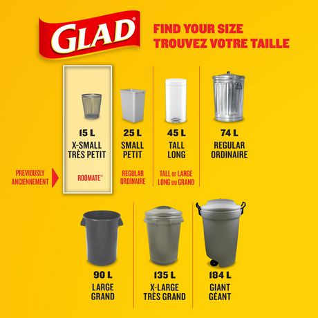 Glad White Garbage Bags - X-Small 15 