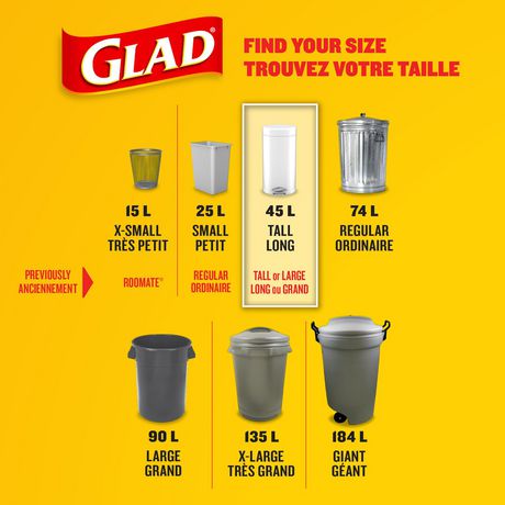 Glad White Garbage Bags - Tall 45 Litres - Febreze Fresh Clean Scent