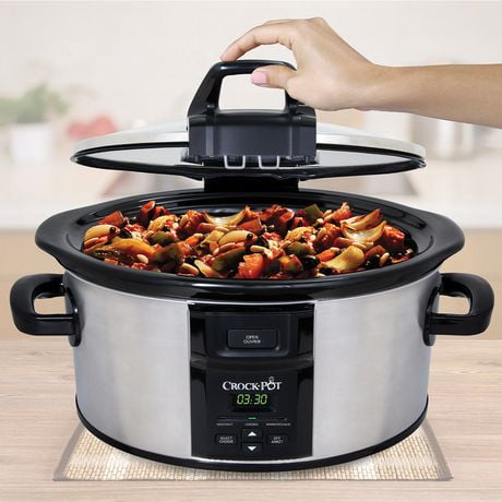 Crock-Pot 6 Quart Programmable Lift & Serve Hinged-Lid Slow Cooker ...