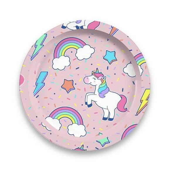 Mainstays Kids Round Plate - Unicorn, 8.2 in Kids Plate