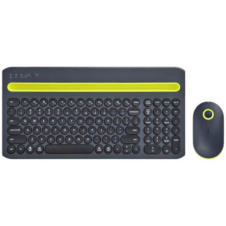 onn. 100074483 Bluetooth Multi-Device Wireless Keyboard and 3-Button Mouse, Pair up to 3 Devices