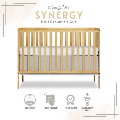 Dream On Me Synergy 5-in-1 Convertible Crib, Greenguard Gold Certified
