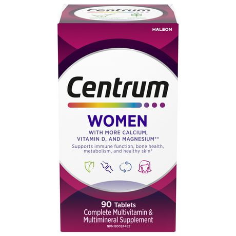 Supplément CentrumMD complet de vitamines et de minéraux multiples pour femmes 90 comprimés