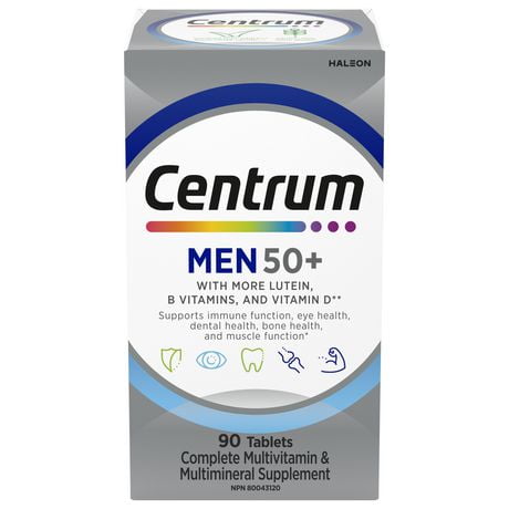 Centrum Men 50+ Multivitamin and Multimineral Supplement Tablets, 90 Count, 90 Tablets