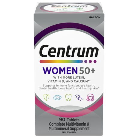 Centrum Women 50+ Multivitamin and Multimineral Supplement Tablets, 90 Count, 90 Tablets