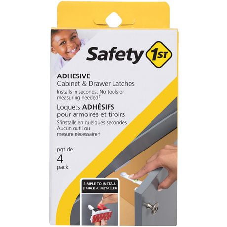 Loquets Adhesifs pour armoires et tiroirs (pqt de 4) Protection bébé