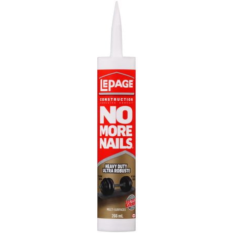 LePage No More Nails Adhésif de Construction Intérieur Ultra Robuste, 266 ml, cartouch No More Nails Adhésif Construction Ultra Robuste