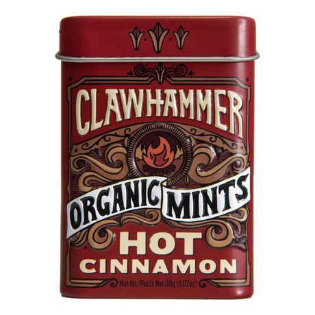 Clawhammer Certified Organic Mints - Hot Cinnamon, For The Strong & Spicy Mint Lover