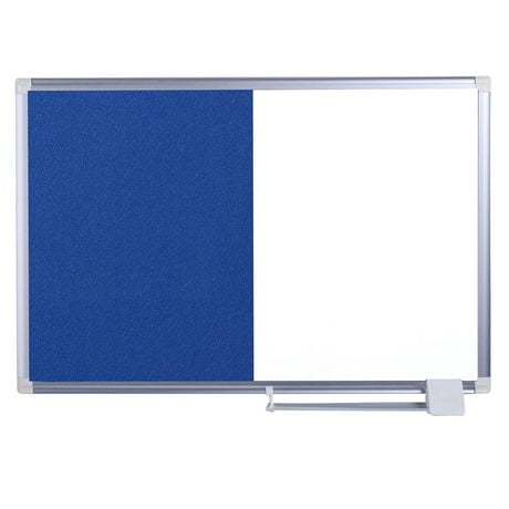 MasterVision NewGen Combo Board, Magnetic Dry-Erase and Blue Felt, 18" x 24", Aluminum Frame