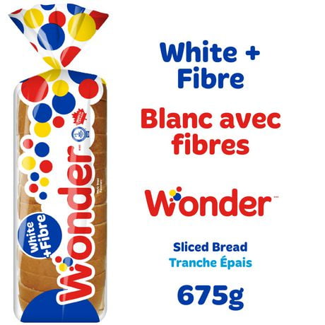 Wonder White + Fiber Sliced Bread, 675 g