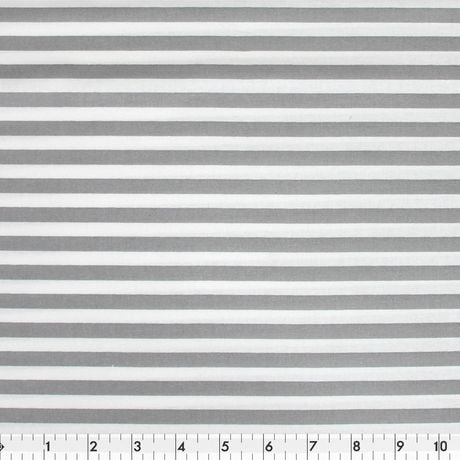 Fabric Creations Grey White Horizontal Stripes Cotton Fabric by the ...