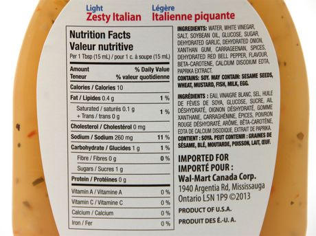 dressing italian value great zesty reduced calorie ca walmart