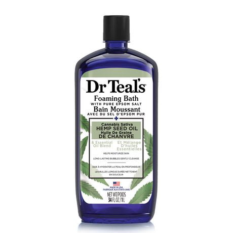 Dr Teal's Hemp Seed Oil Foaming Bath 1000ml, 1000ml