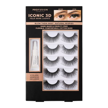 PROFUSION COSMETICS | Iconic 3D Faux Mink Lashes 5 Pair, Blow Them Away