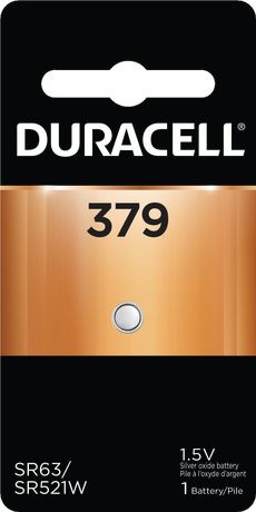 Duracell 1.5V 379 Silver Oxide Watch/Electronic Coin Battery, 1 Pack Silver