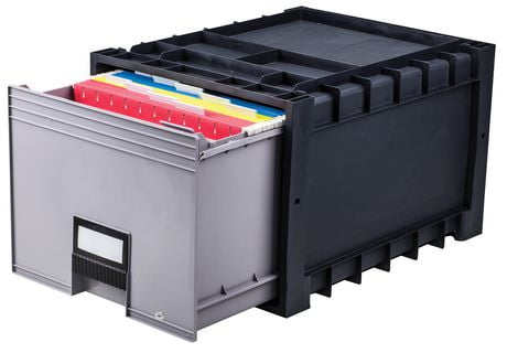 Storex Plastic Archive Storage Box with Lock, Letter Size, 18-Inch ...