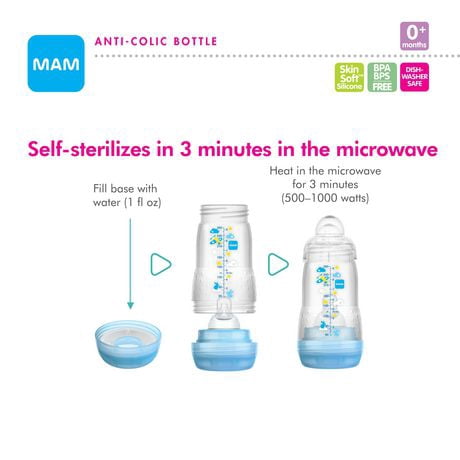 mam baby bottles self sterilizing