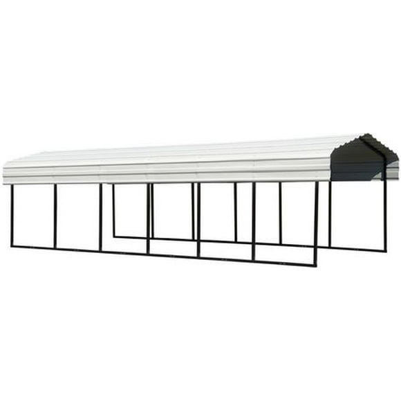 Steel Carport 10 x 29 x 7 ft. Galvanized Black/Eggshell