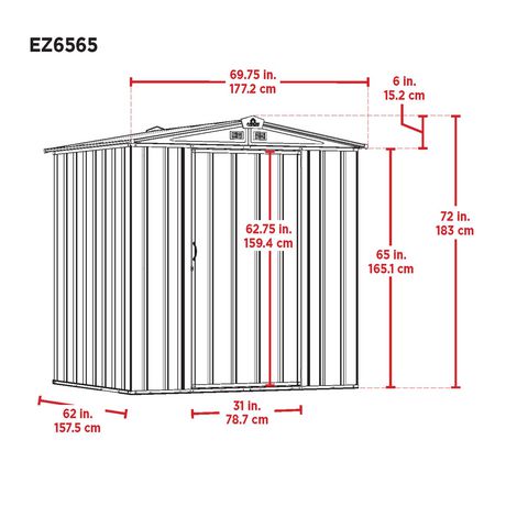 EZEE Shed Steel Storage 6 x 5 ft. Galvanized Low Gable 