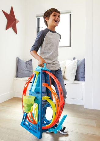 hot wheels three loop track