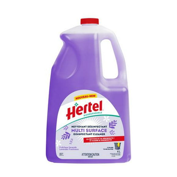 Hertel Nettoyant désinfectant multi surface à diluer Fraîcheur Lavande 4L Désinfectant Hertel diluable 4L