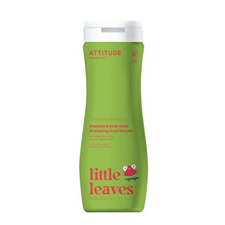 ATTITUDE little leaves, 2in1 Shampoo and Body Wash, Watermelon & Coco, 473 mL