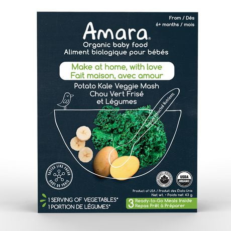 Amara Chou frisé et légumes Aliments biologiques pour bébés Aliment biologique pour bébés