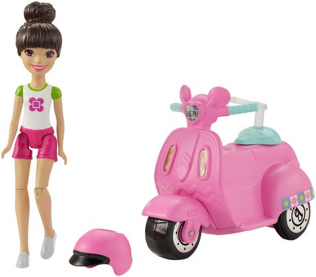 Barbie on the go rose Motorisé Scooter & Poupée 