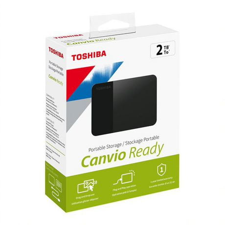 Disque dur externe portable Toshiba Canvio® Ready 2To 2To, Noir
