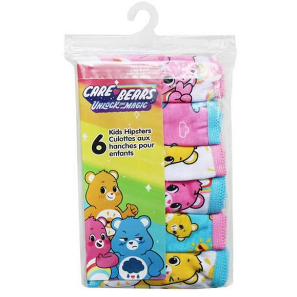 Paquets de 6 Culottes Carebears de Care Bears Pour Filles Paquet de 6 culottes pour fille en 100% coton. Disponible dans des couleurs assorties.