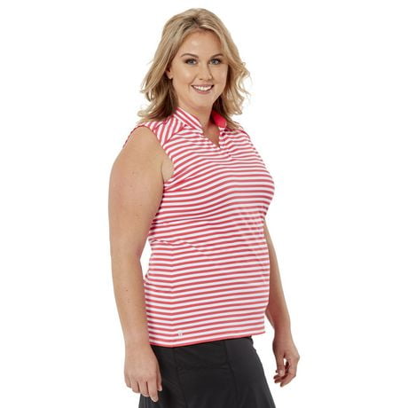 plus size women's sleeveless polo shirts