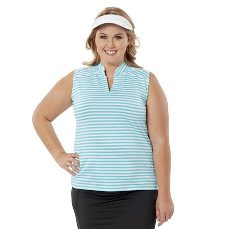 plus size women's sleeveless polo shirts