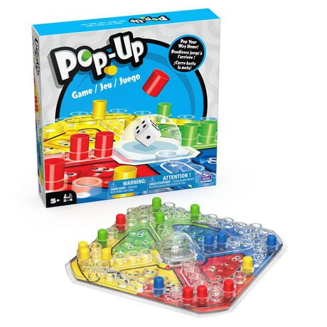 Spin Master Games, Pop-Up Game for Kids Colorful 2-4 Player Popping Board Game for Family Game Night Cool Things Fun Games, for Kids Ages 5 and up, Pop-Up Game