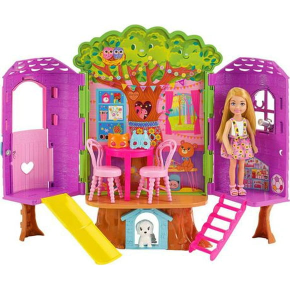 Barbie-Chelsea Cabane dans les Arbres-Coffret poupée Chelsea et chiot Âges 3+
