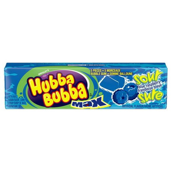 HUBBA BUBBA, Blue Raspberry Flavoured Bubble Gum, 5 Pieces, 1 Pack, 1 Pack, 5 Pieces