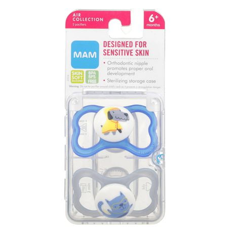 Suces Mam Air Emballage De Deux Suce Pour Peau Sensible Mam 6 Mois Et Plus Meilleure Suce Pour Les Bebes Allaites Suces Pour Bebe Garcon Walmart Canada