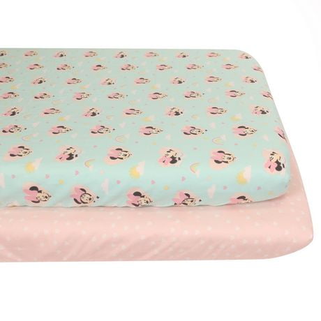 Mini draps housses pour lit de bébé Disney - Lot de 2
