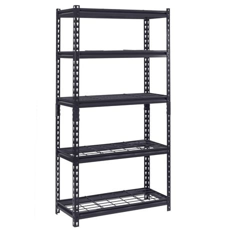 Muscle Rack 30"W x 12"D x 60"H 5-Tier Steel Shelving; Black., 30" 5-Tier Steel Shelving