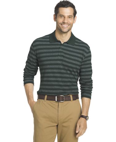 Arrow Men's Long Sleeve Stripe Polo Top | Walmart Canada