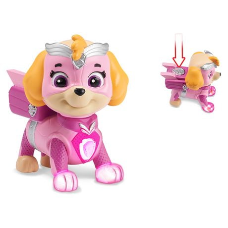 PAW Patrol - Mighty Pups Skye Figure with Light-up Badge And Paws, for ...