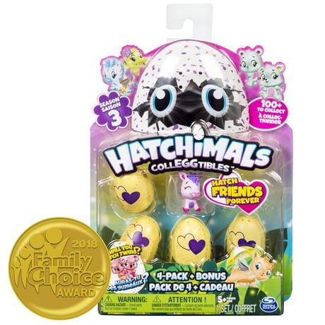 Hatchimals CollEGGtibles Season 3 - 4 Pack + Bonus (Styles & Colors May Vary) by Spin Master