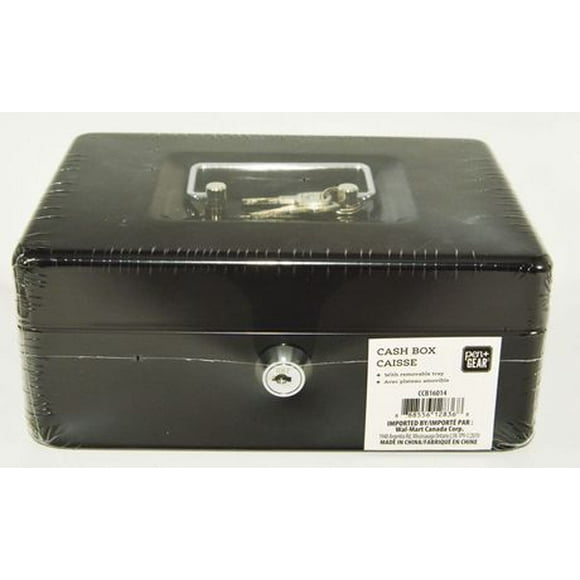 PEN+GEAR BASIC CASH BOX BLACK, 7.8''*5.7''*3.3'', BLACK