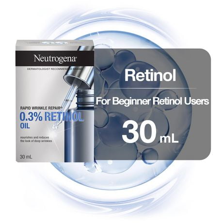 Neutrogena Huile au rétinol antiâge pour le visage, Sérum pour le visage et les yeux Correcteur de rides express, 30 ml 30 mL