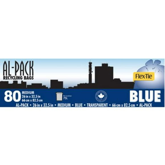 AL-PACK sacs à ordures bleu Flex-Tie Moyen 80 AP sacs à ordure bleu 80