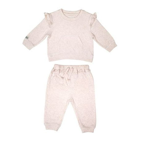 Juddlies Designs - Baby, Toddler - Breath-Eze Collection - 2 Piece Cotton Jogger Set - Rosewater Fleck