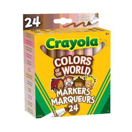 Crayola Colors Of The World Skin Tone Broad Line Markers, 24 Count Multi