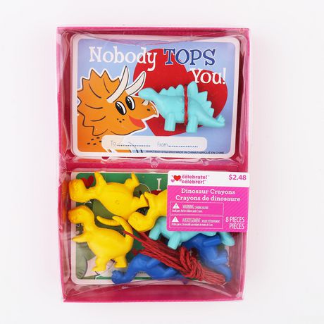 Dinosaur Valentines Crayons