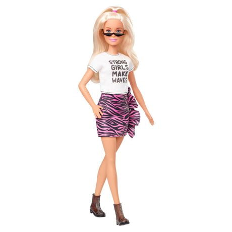 pink and white barbie shirt