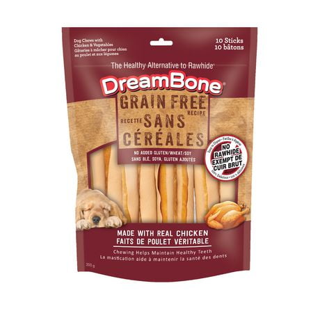 DreamBone Grain Free Sticks 10ct, 7oz, 200g, DreamBone Grain Free Sticks 10ct, 7oz, 200g Rawhide Free
