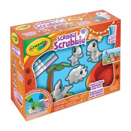 Scribble Scrubbie Dinosaur Set, Colour and wash dinosaur toys
